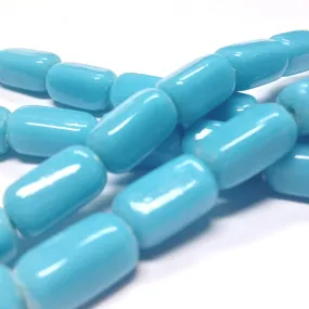 12X8MM Turquoise Glass Rectangle Bead (72 pieces)