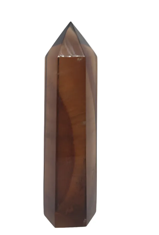 140G Tawny Fluorite Crystal Tower with Rabbit Hair Inclusions