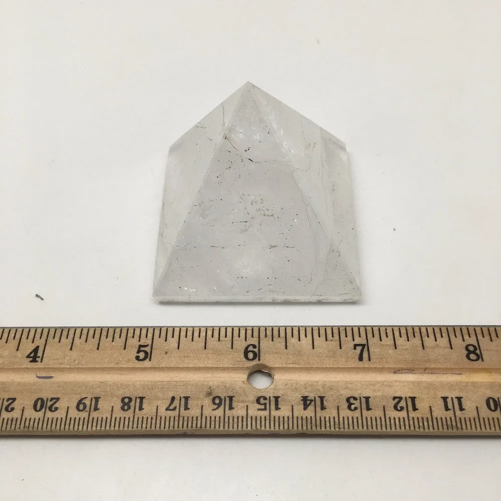 146.1 Grams Natural Handmade Gemstone Crystal Clear Quartz Pyramid India, D227