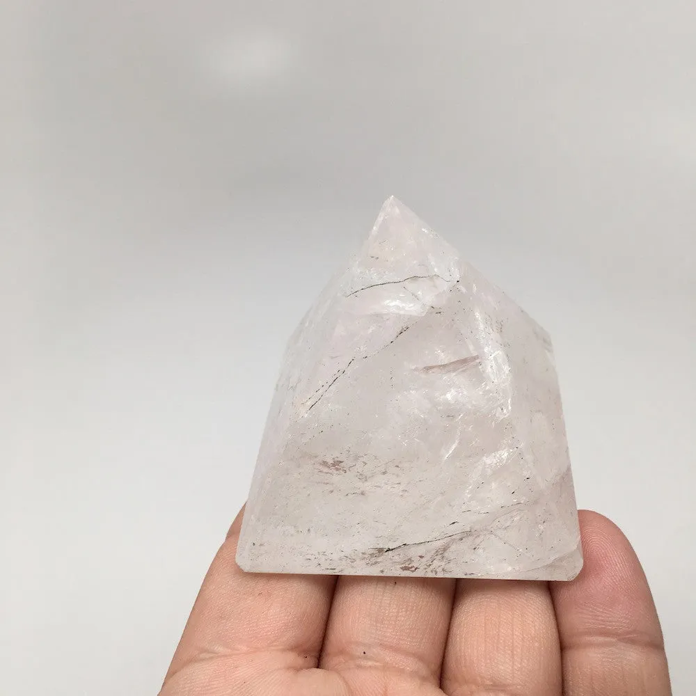 146.1 Grams Natural Handmade Gemstone Crystal Clear Quartz Pyramid India, D227