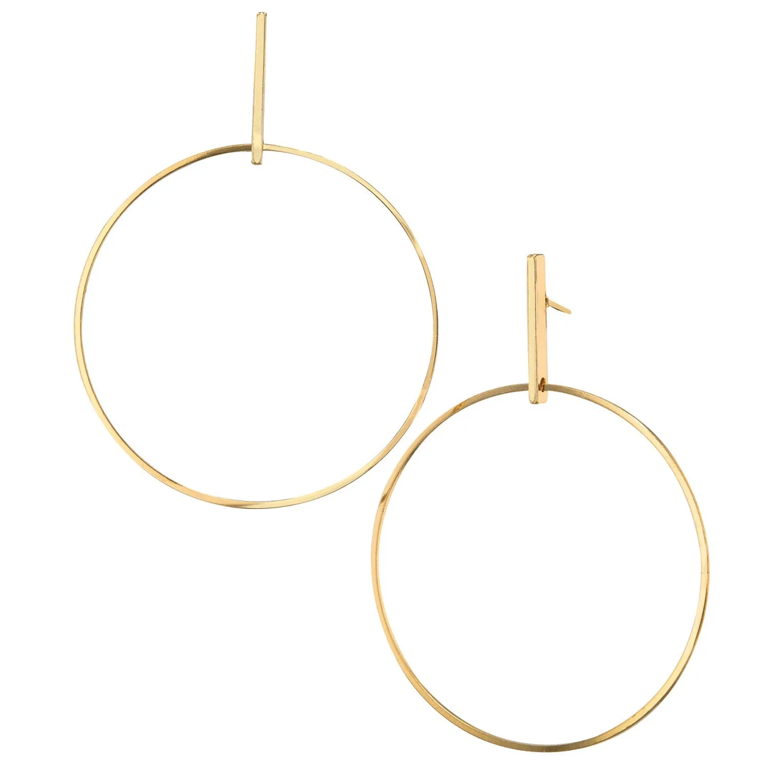 14K Gold Plated Xl 3" Drop Earring
