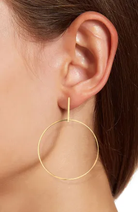 14K Gold Plated Xl 3" Drop Earring