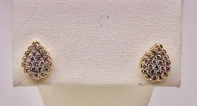 14K Teardrop Diamond Earrings