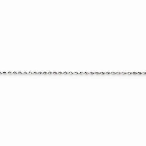 14K White Gold Diamond-Cut Rope Anklet