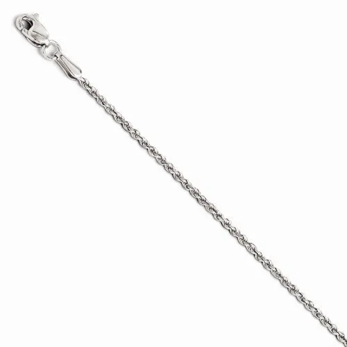 14K White Gold Diamond-Cut Rope Bracelet