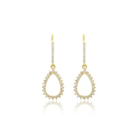 3-Prong Diamond Mini Open Teardrop Earrings