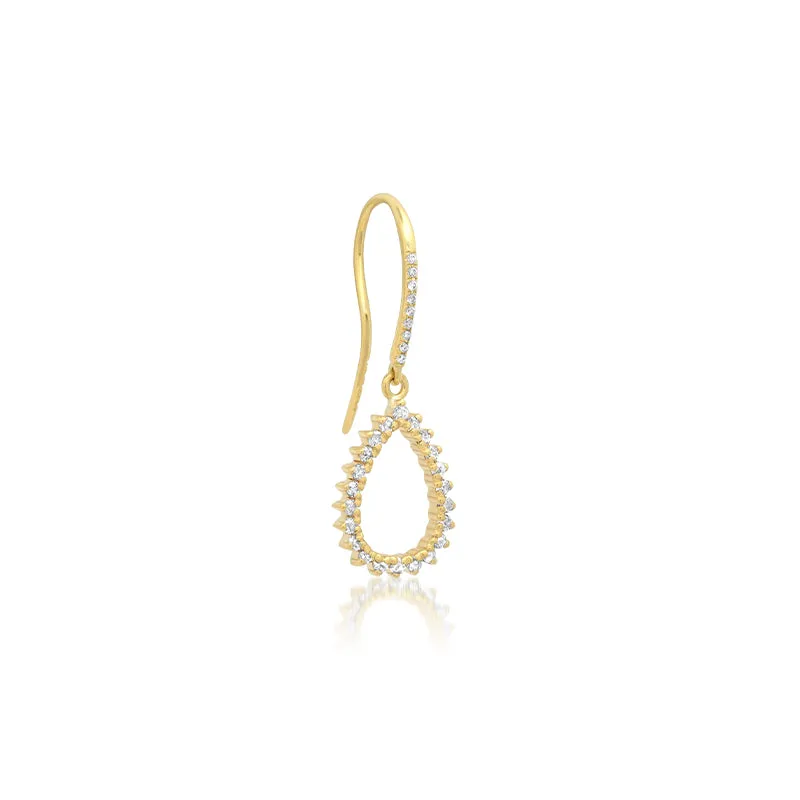 3-Prong Diamond Mini Open Teardrop Earrings