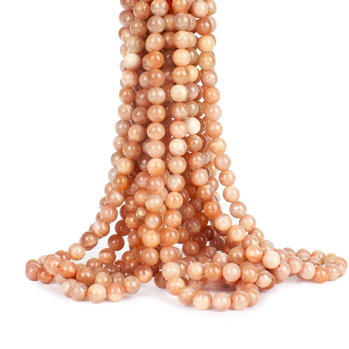 38PCS Natural 10MM Healing Gemstone, Sunstone Energy Stone Round Loose Beads, Semi-Precious Crystal Beads with Free Elastic String for Jewelry Making DIY