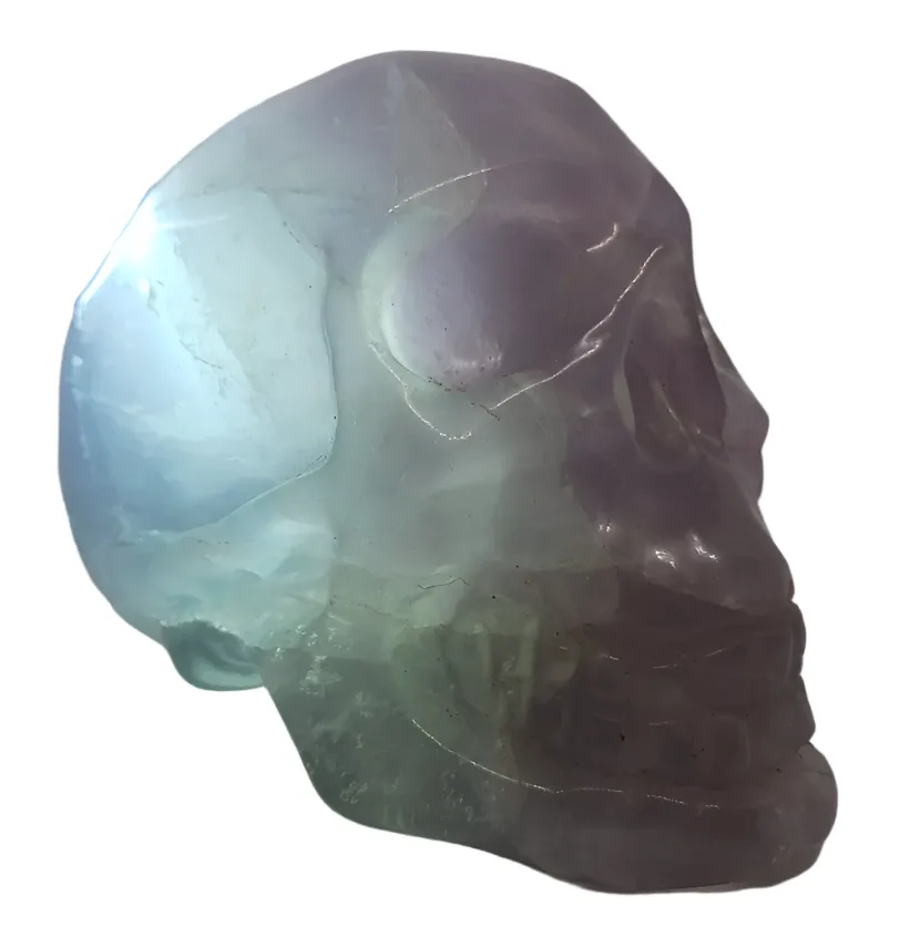 884G Fluorite Crystal Skull