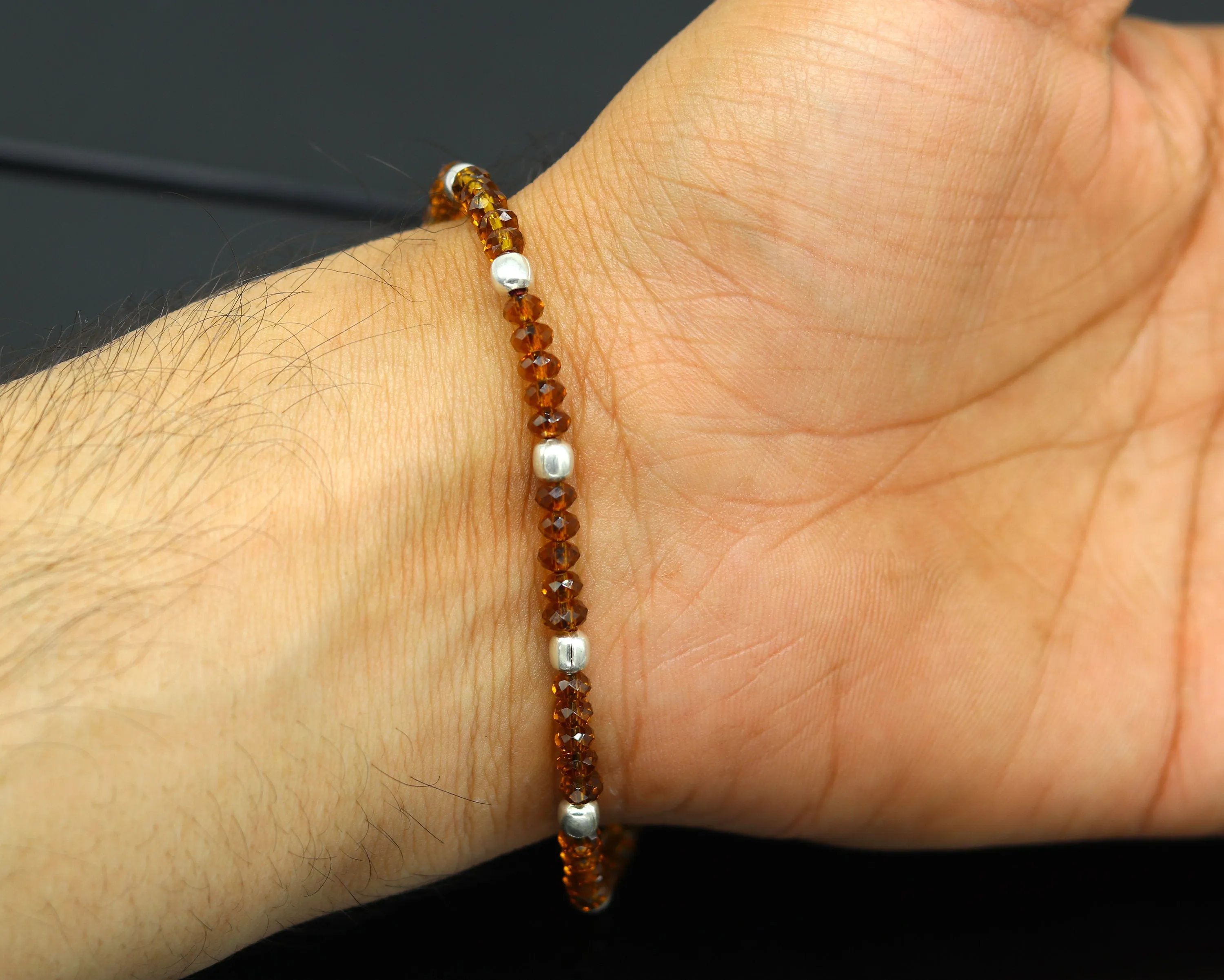 925 sterling silver beads and semi precious stone thread anklets, exclusive custom made ankle bracelet, modern fashion beaded jewelry ank246