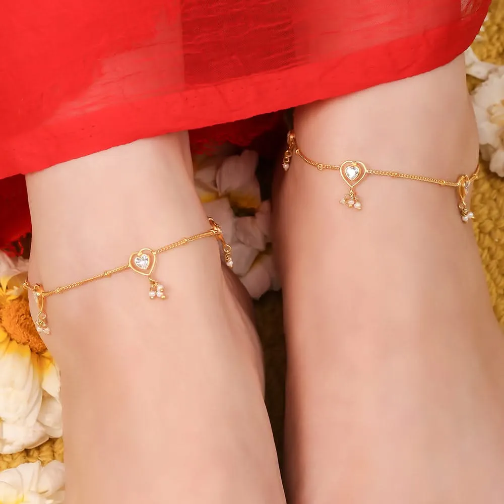92.5 Sterling Silver Cupid's love anklet