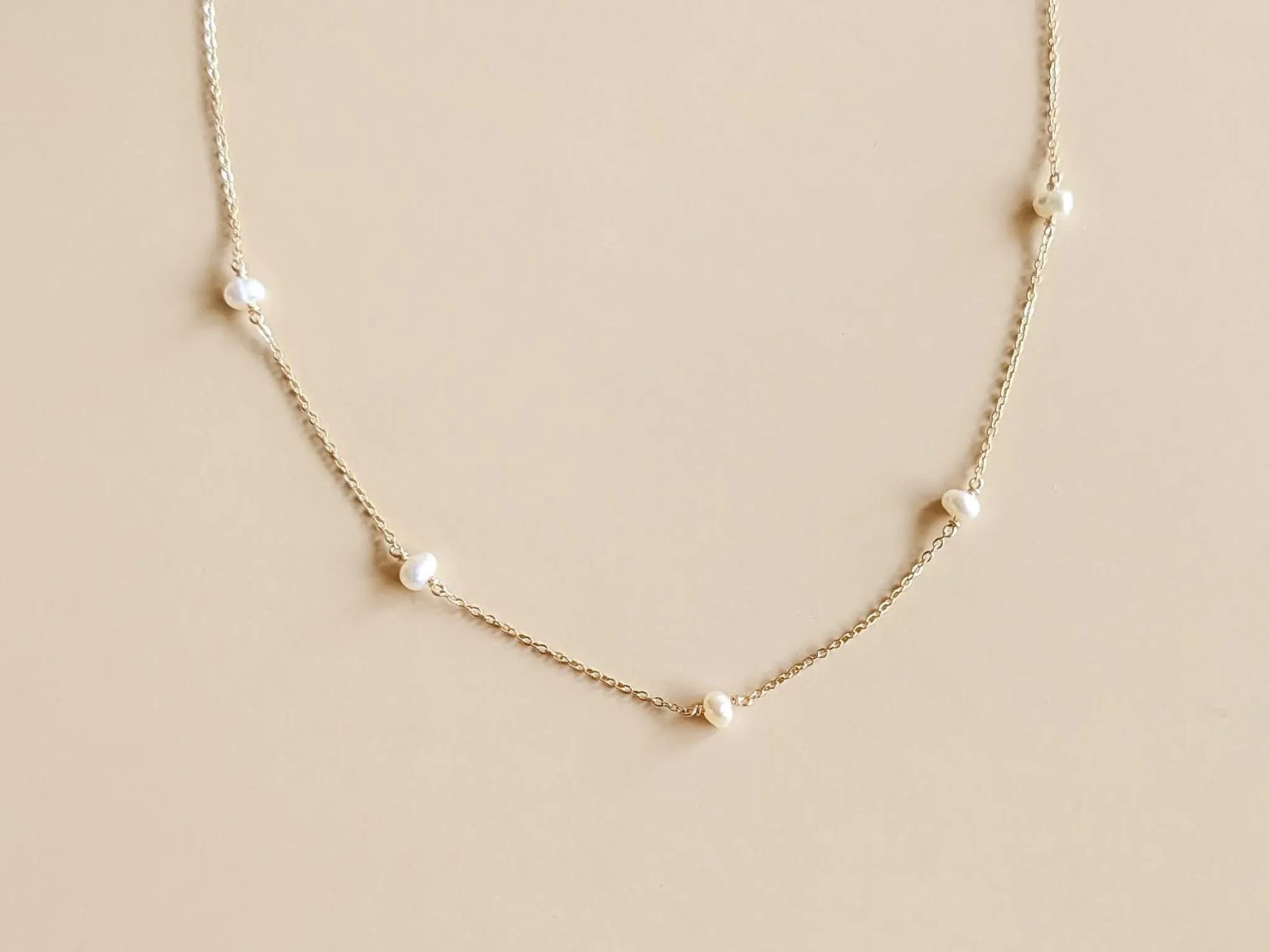 Adrienne Gold-Filled Pearl Necklace
