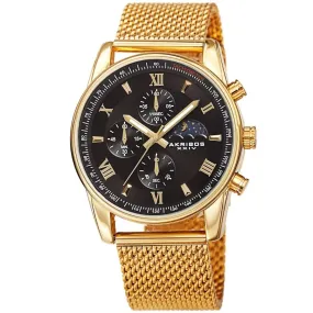 Akribos Xxiv Quartz Black Dial Men's Watch AK1112YGB
