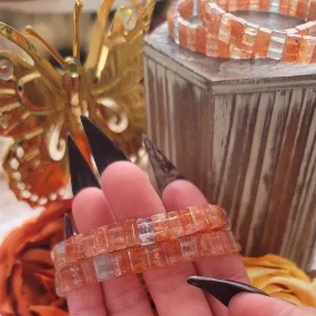 Arusha Sunstone Stretchy Bangle Bracelet for Confidence, Joy, Leadership and Strength