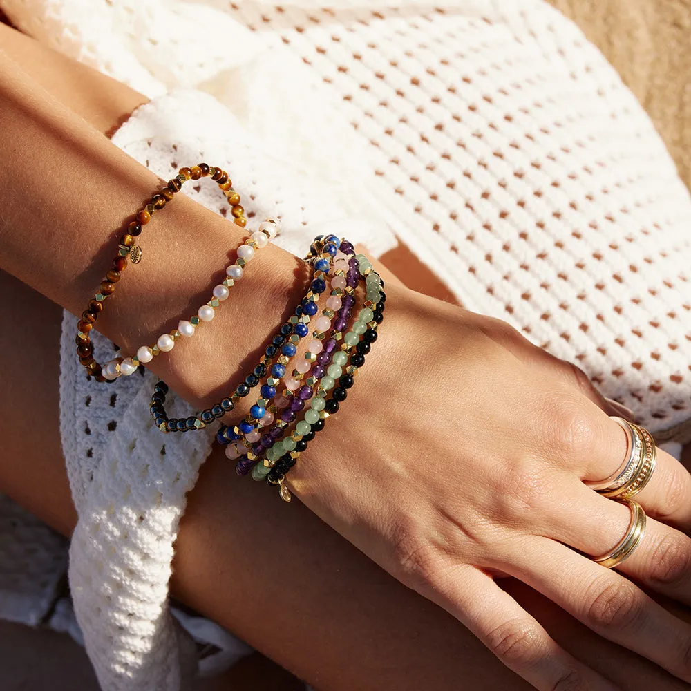 Aura of Gold Gem Bracelet | Rose Quartz