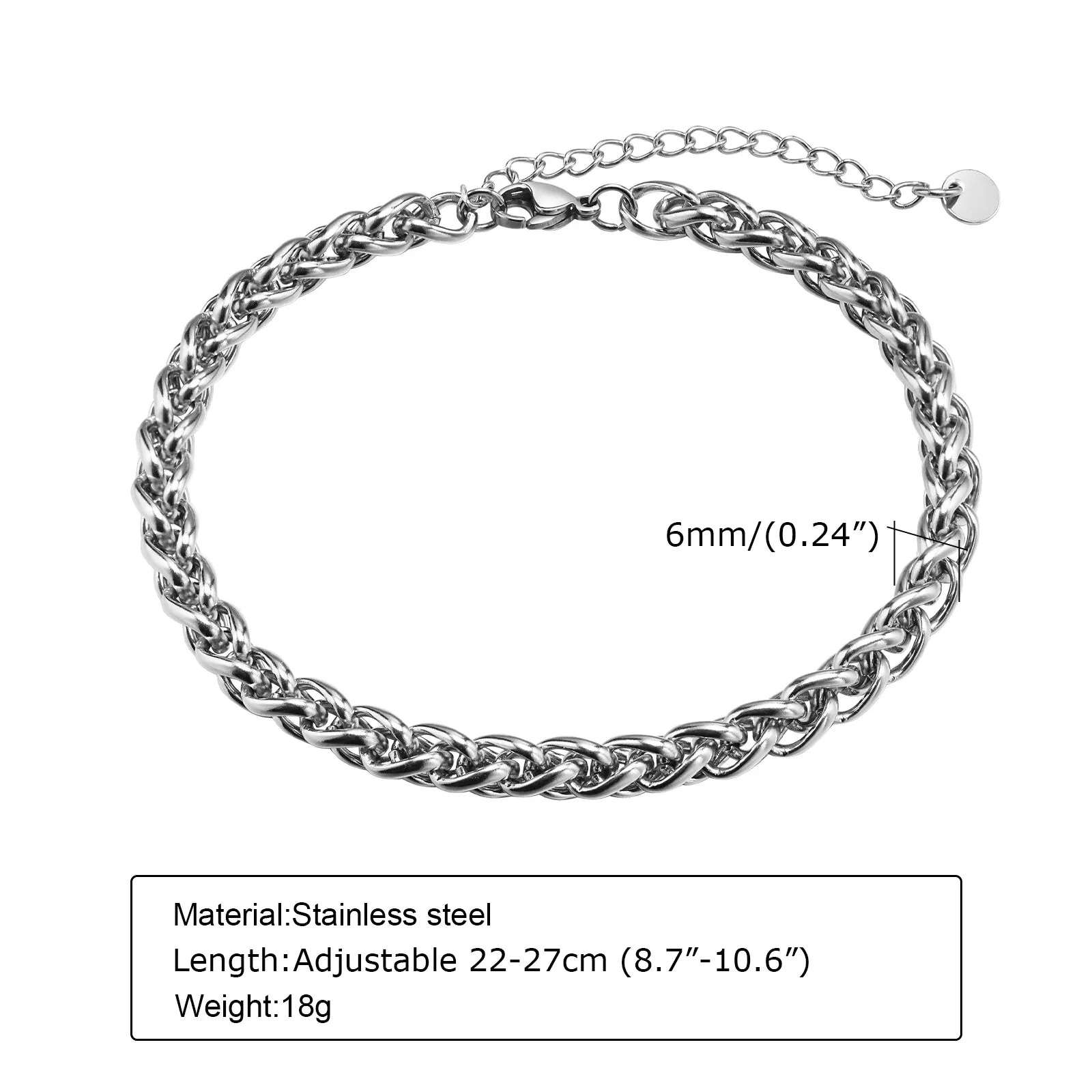 Basic Men Wheat Chain Anklets
