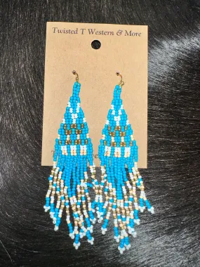 Big Horn Canyon Turquoise Seed Bead Earrings