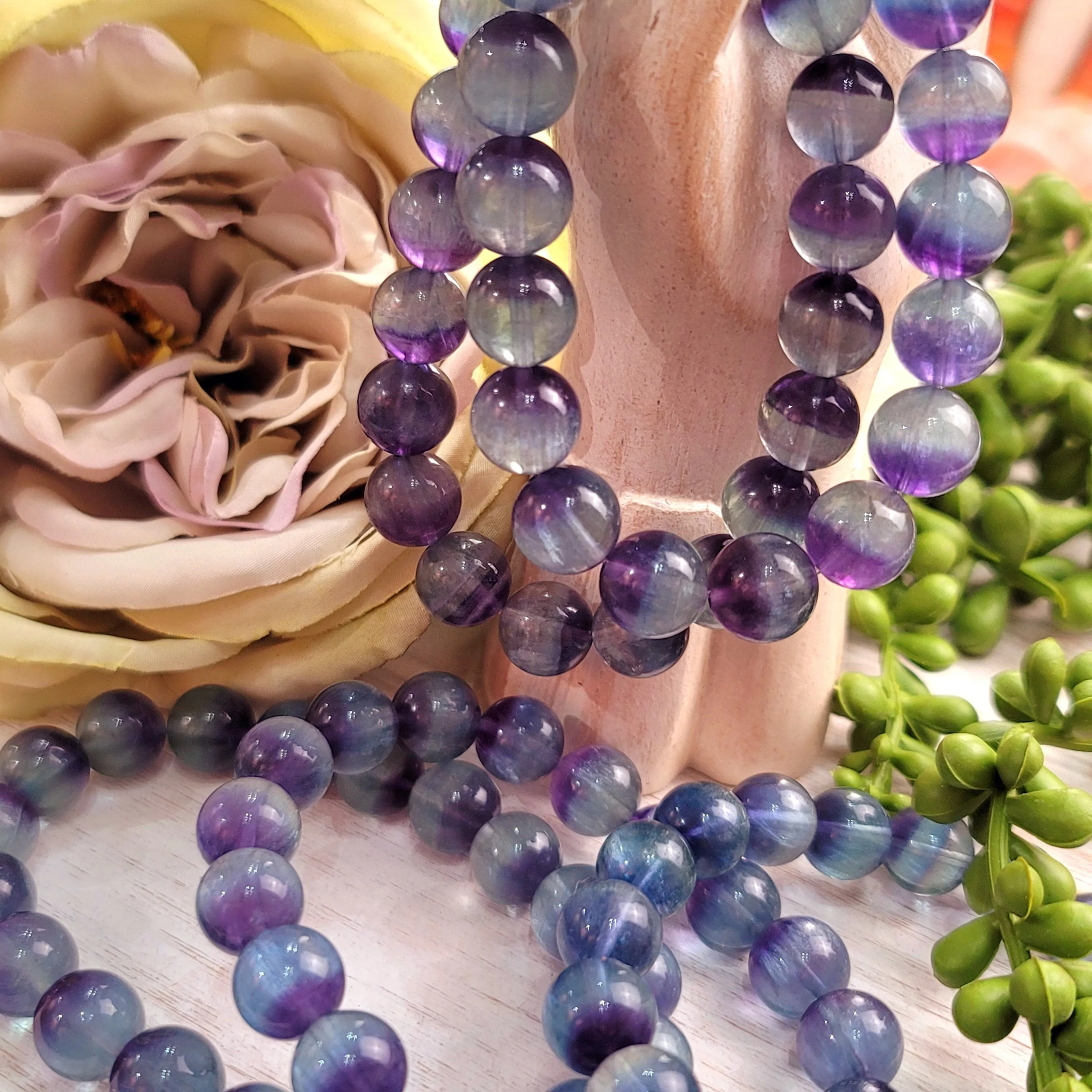 Blue & Purple Fluorite Bracelet (AAA Grade) for Third Eye Activation & Psychic Clarity