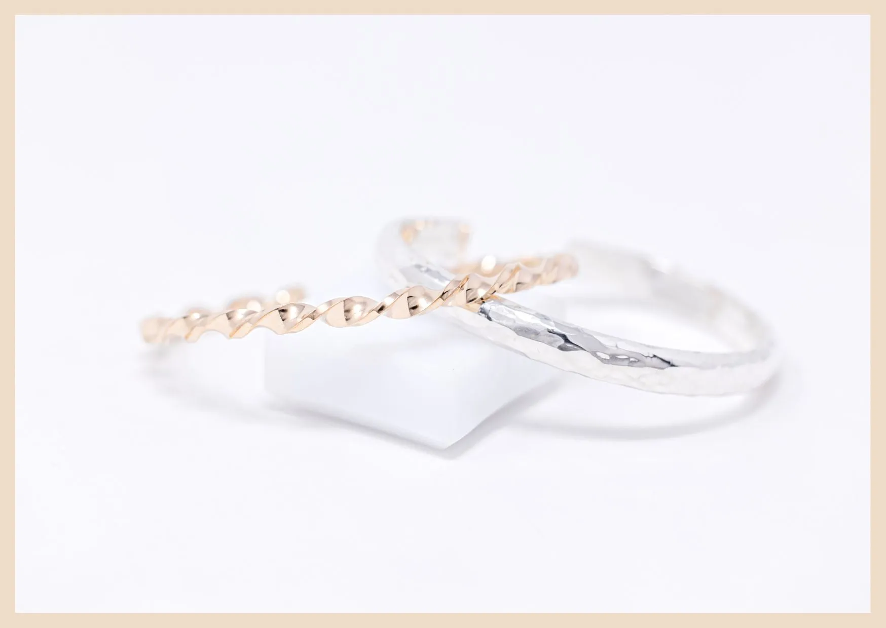Bold Wanderlust Hammered Sterling Silver Bangle Cuff Bracelet
