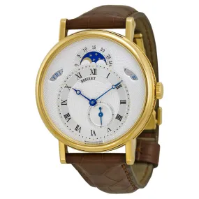Breguet Classique Automatic Moonphase Silver Dial 18 kt Yellow Gold Men's Watch 7337BA1E9V6