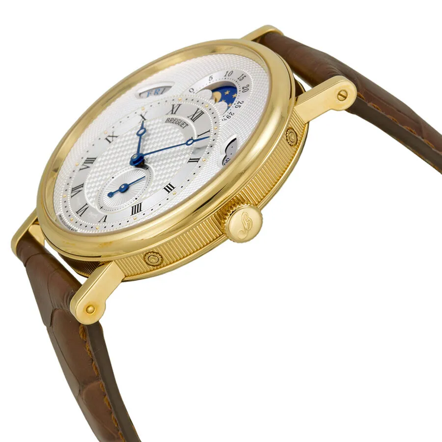 Breguet Classique Automatic Moonphase Silver Dial 18 kt Yellow Gold Men's Watch 7337BA1E9V6