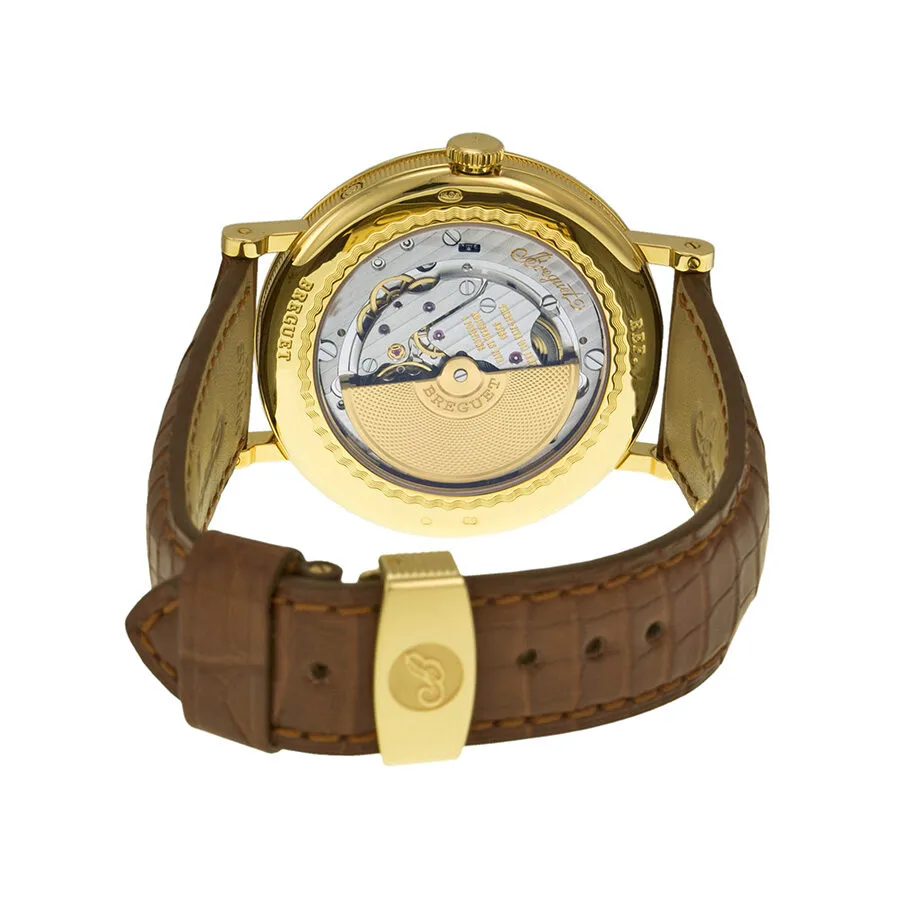 Breguet Classique Automatic Moonphase Silver Dial 18 kt Yellow Gold Men's Watch 7337BA1E9V6