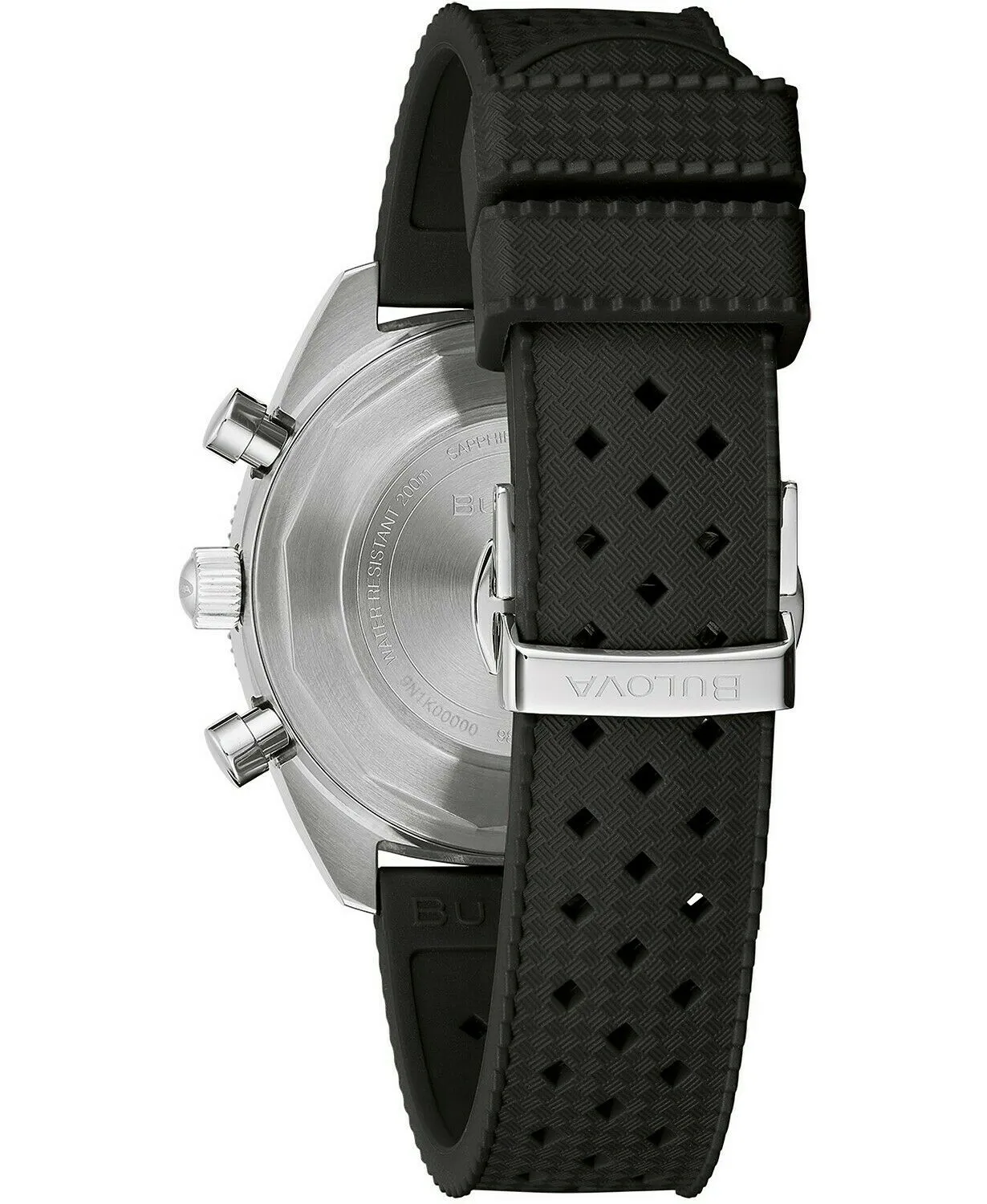 Bulova 98A252 Chronograph Archive Surfboard Black Silicone Strap Men Watches
