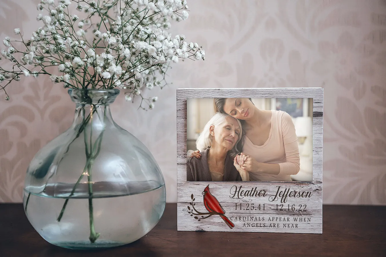 Cardinal Memorial Angels | Personalized Table Top Picture Frame - ZPHF0176