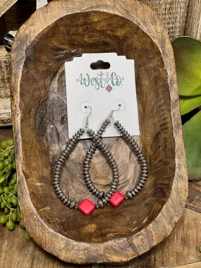 Casper Silver Beaded Teardrop Earrings