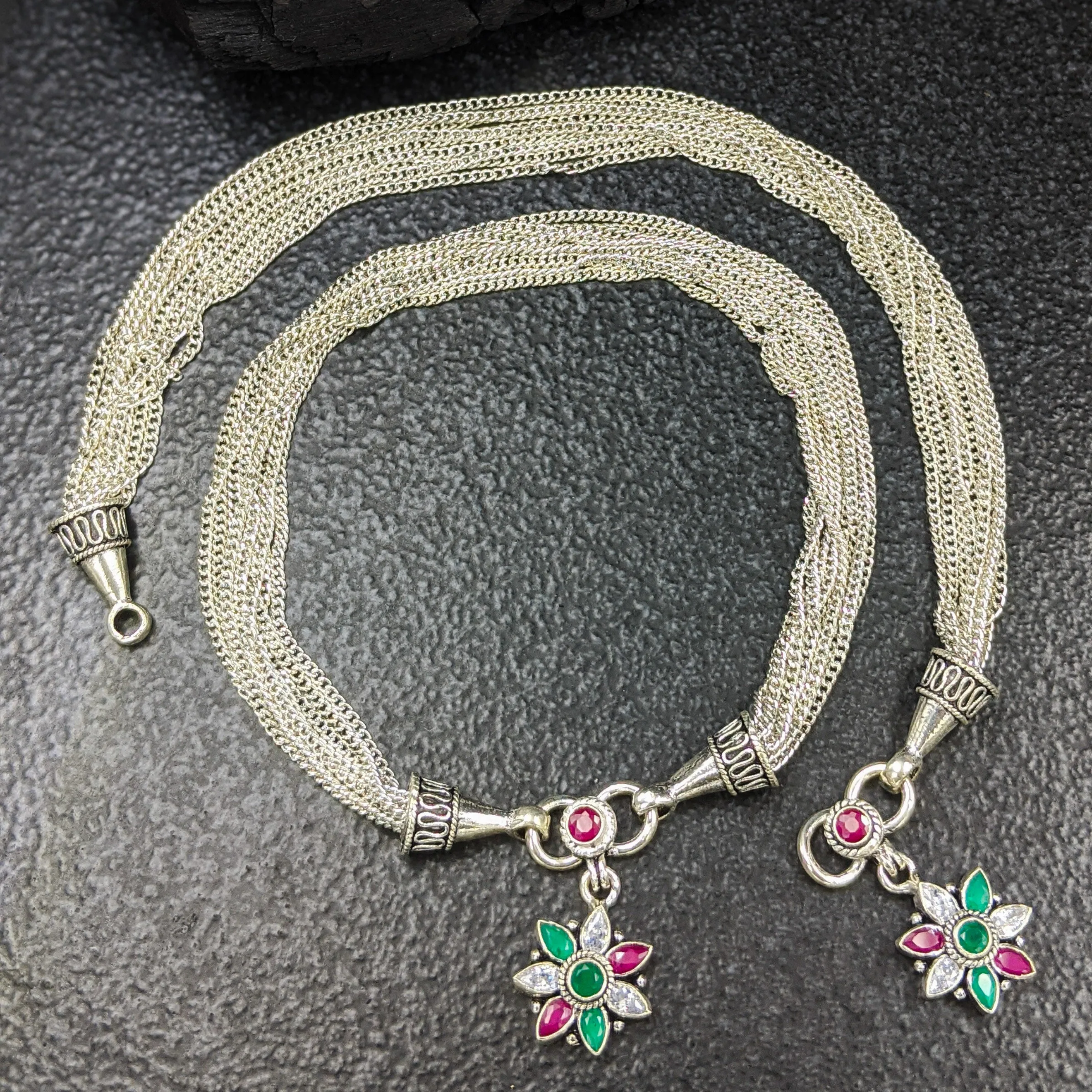 Chain Flower Anklets