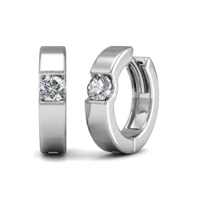 Charlie 18k White Gold Plated Hoop Earrings with Round Swarovski Crystals