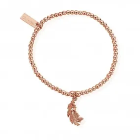ChloBo Rose Gold Cute Charm feather Heart Bracelet RBCC597