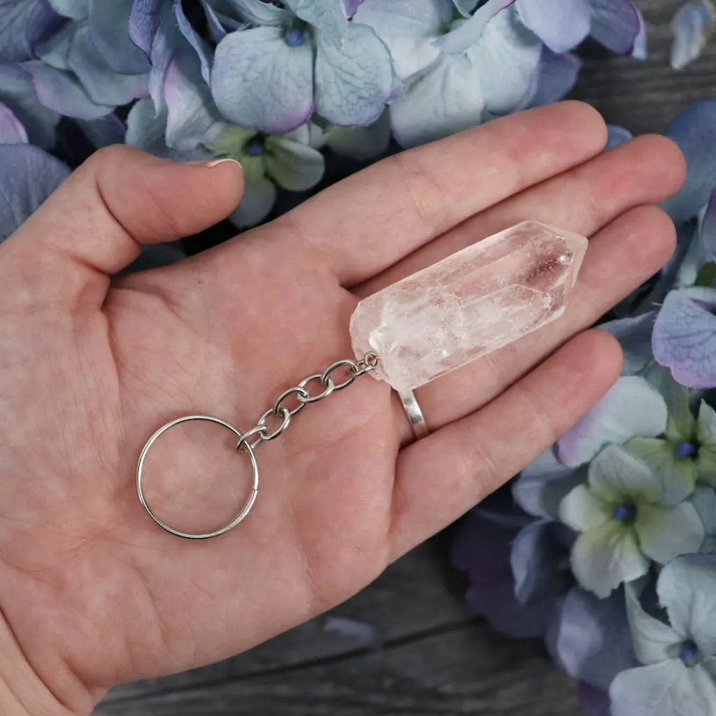 Clear Quartz Keychain