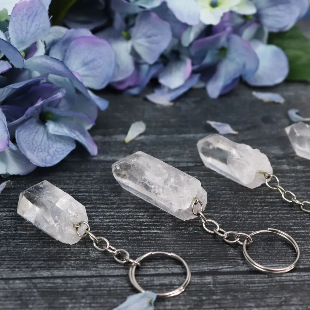 Clear Quartz Keychain