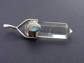 Clear Quartz Pendant with Moonstone