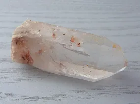 Clear Quartz Point with Hematite Inclusions B