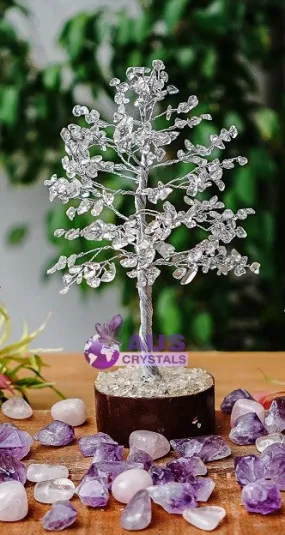 Clear Quartz Tree - Medium Silver