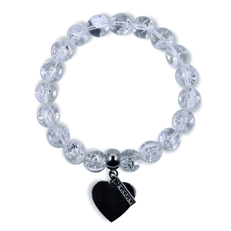 Cracked Quartz Gemstone Charm Bracelet