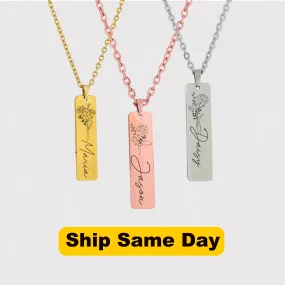 Custom Birth Month Flower Necklace KCL 18 B
