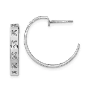 Cutout Initial Post Hoop Earrings