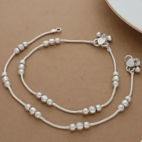 Dainty Balls Silver Anklet