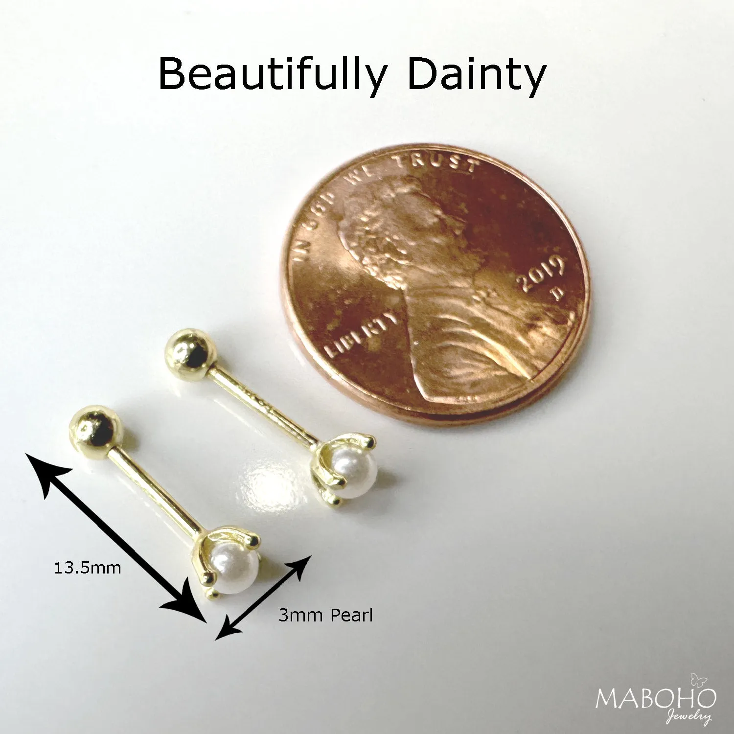 Dainty Pearl Stud Earrings Elegant Gold Or Silver