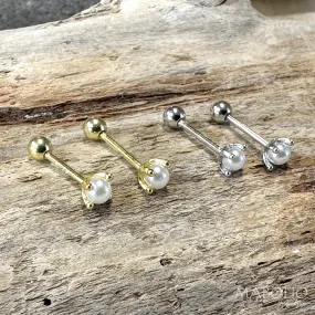Dainty Pearl Stud Earrings Elegant Gold Or Silver