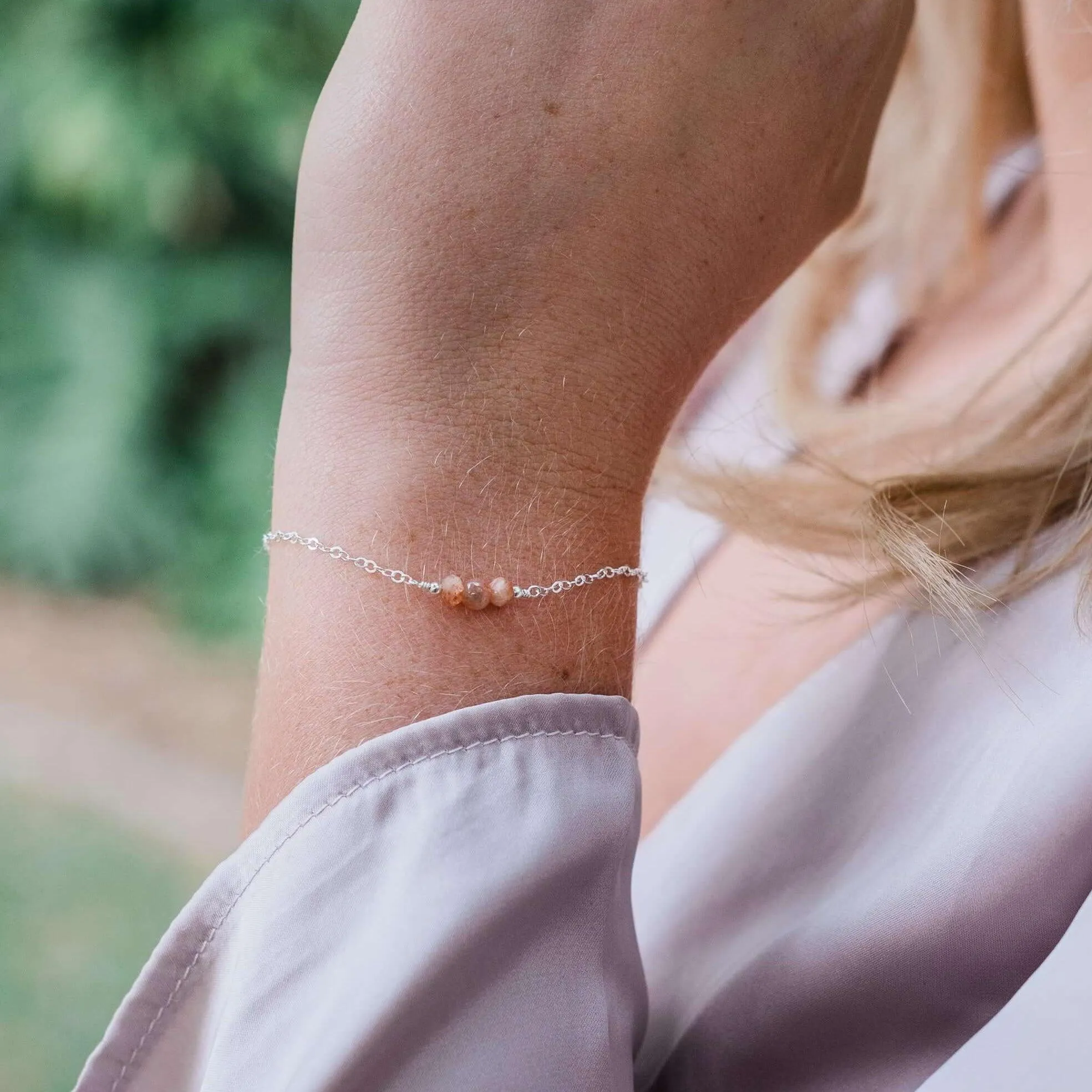 Dainty Sunstone Gemstone Bracelet