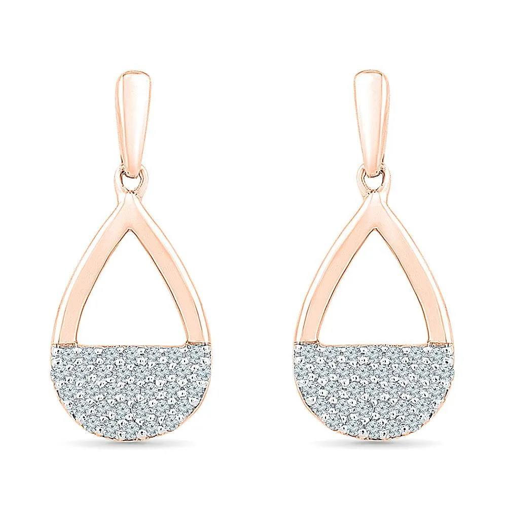 Dangling Diamond Cluster Earrings