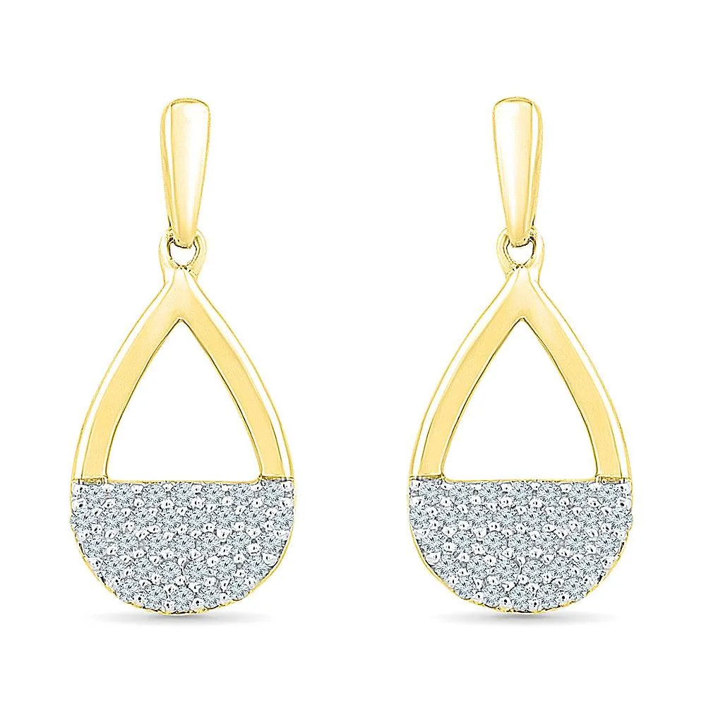 Dangling Diamond Cluster Earrings