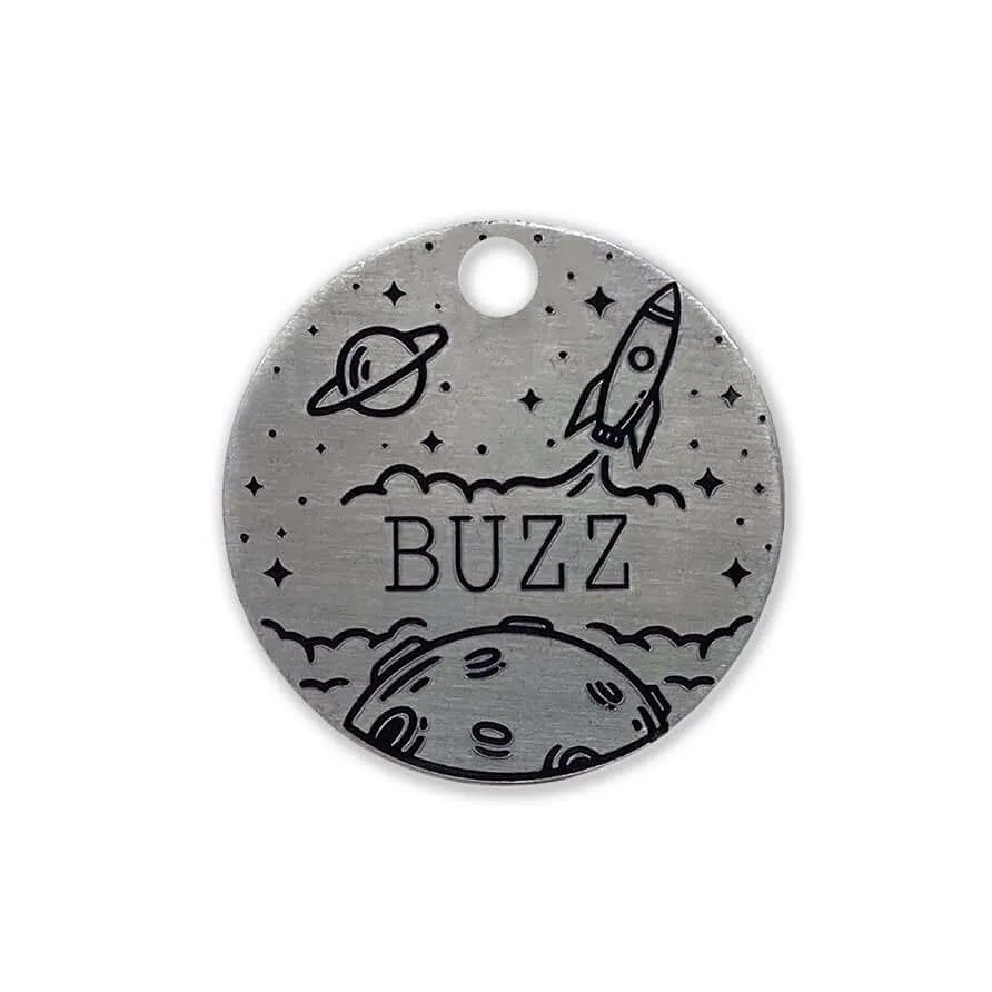 Deeply Engraved Dog Tags - Space Design