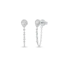 Diamond Teardrop Chain Link Earrings