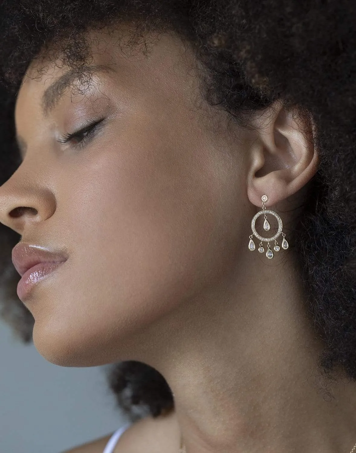 Diamond Teardrop Dreamcatcher Earrings