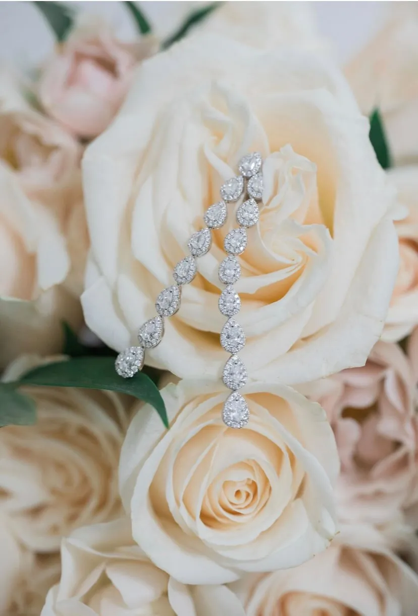 Diamond Teardrop Long Dangle Earrings